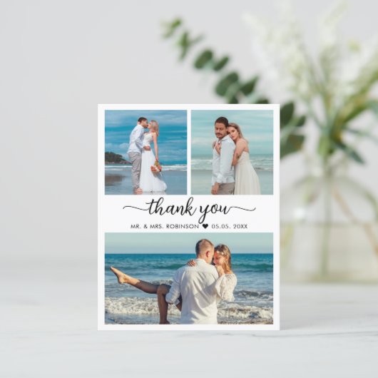 Papier Script de Merci Mariage de Collage de photos Budge (Debout devant)