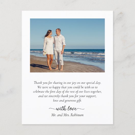 Papier Script de Merci Mariage de Collage de photos Budge (Dos)