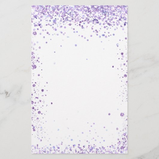 Papier Script de parties scintillant blanche violet maria (Dos)