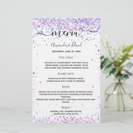 Papier Script de parties scintillant blanche violet maria (Debout devant)
