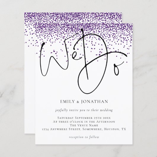 Papier Script de Parties scintillant violet budget Nous f (Devant / Derrière)