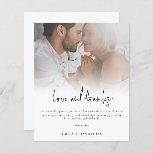 Papier Script de photo de budget Fiançailles Amour et Rem (Devant / Derrière)