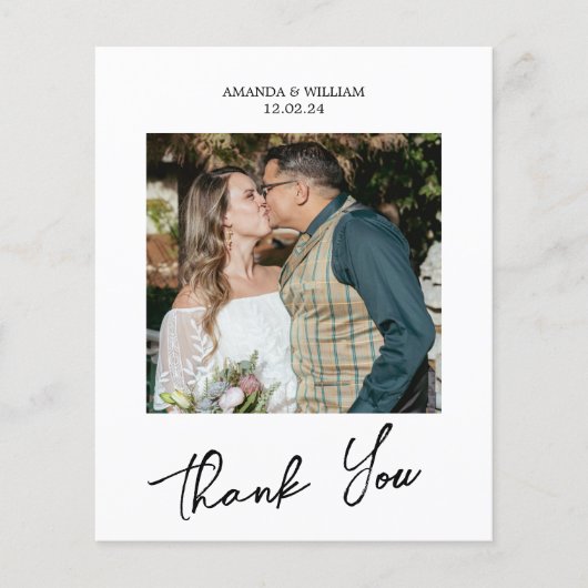 Papier Script de remerciement de mariage photo Budget (Devant)