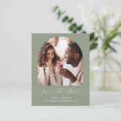 Papier Script de sauvegarde de photo de budget Vert sauge (Debout devant)