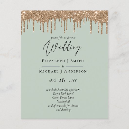 Papier Script du Mariage de Parties scintillant de la gou (Devant)