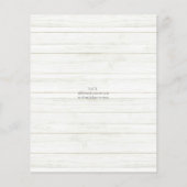 Papier Script élégant Bois rustique Informations d'invité (Dos)