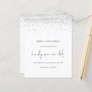 Papier Script Élégant Budget Parties scintillant Argent E