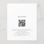 Papier Script élégant budget QR Code photo Mariage Invita (Dos)