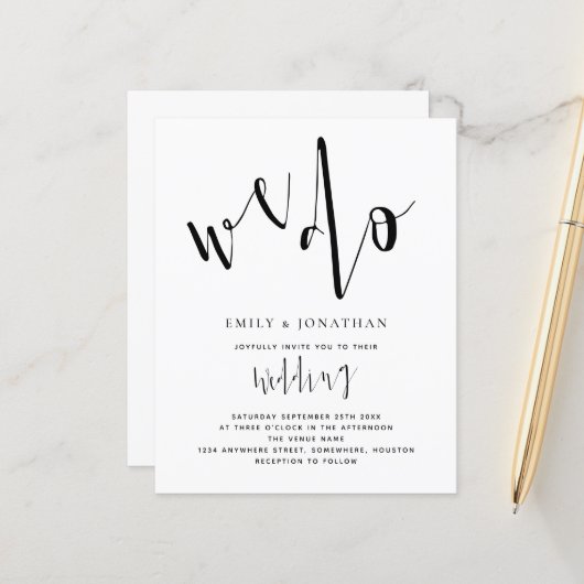 Papier Script élégant du budget que nous faisons Faire-pa (Devant/Arrière en situation)