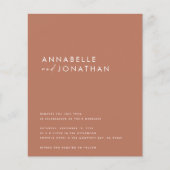 Papier Script en terre cuite moderne mariage contemporain (Devant)