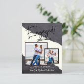 Papier SCRIPT FIANÇAILLES DE PHOTO BUDGET Faire-part Invi (Debout devant)