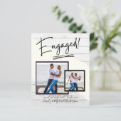 Papier SCRIPT FIANÇAILLES DE PHOTO BUDGET Faire-part Invi (Debout devant)