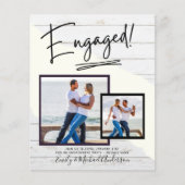 Papier SCRIPT FIANÇAILLES DE PHOTO BUDGET Faire-part Invi (Devant)