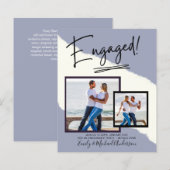 Papier SCRIPT FIANÇAILLES DE PHOTO BUDGET Faire-part Invi (Devant / Derrière)