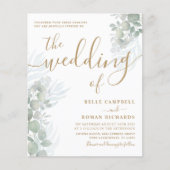 Papier Script Gold Budget et Faire-part de mariage Eucaly (Devant)