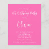 PAPIER | Script Hot Pink 10th Birthday Party Flyer (Voorkant)