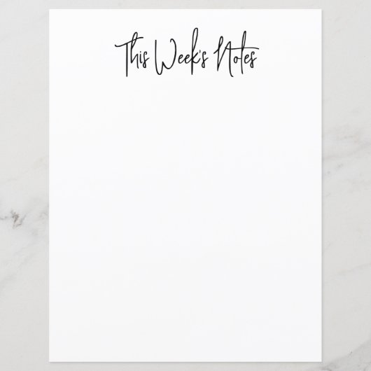 Papier Script Linn minimal Texte Planificateur de repas h (Dos)