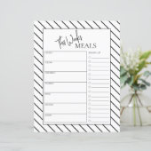 Papier Script Linn minimal Texte Planificateur de repas h (Debout devant)