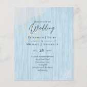 Papier Script Mariage d'or bleu Dusty Budget (Devant)