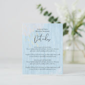 Papier Script Mariage d'or bleu Dusty Budget (Debout devant)