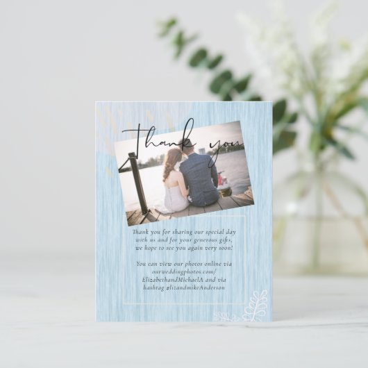 Papier Script Mariage d'or bleu Dusty Budget (Debout devant)