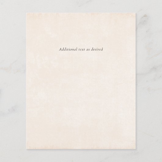 Papier Script Mariage d'or bleu Dusty Budget (Dos)