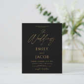 Papier Script Mariage tout en or noir (Debout devant)