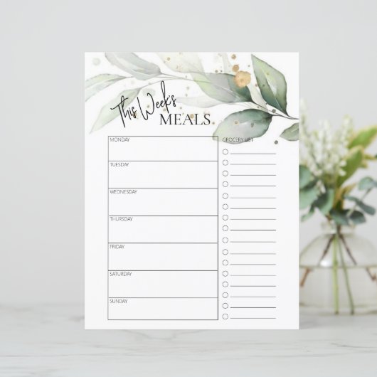 Papier Script minimal botanique Texte Planificateur de re (Debout devant)