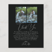 Papier Script Minimalist Photo Collage Thank You Cards (Dos)