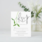 Papier Script Mistletoe Budget Noël Mariage RSVP (Debout devant)