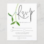 Papier Script Mistletoe Budget Noël Mariage RSVP (Devant)