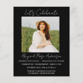 Papier Script moderne 2023 Photo Grad Party Faire-part (Dos)