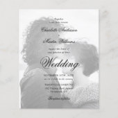 Papier Script moderne 2 Photo Budget Faire-part de mariag (Devant)