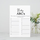 Papier Script moderne Baby Abc jeu de baby shower (Debout devant)