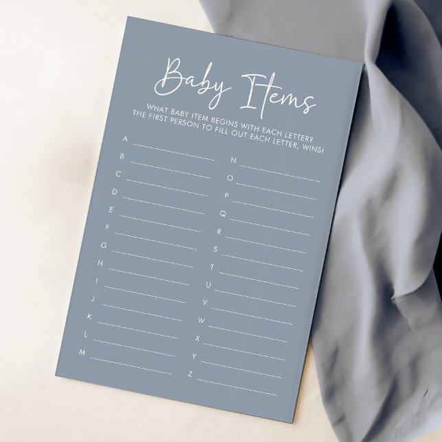 Papier Script moderne bleu Oh Baby Simple Baby Objets Jeu (Créateur téléchargé)