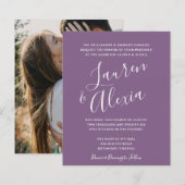 Papier Script moderne Budget Dusty Mariage violet (Devant / Derrière)