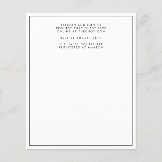 Papier Script moderne Enregistrer la date (Dos)