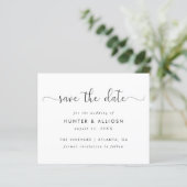Papier Script Moderne Enregistrer La Date | Budget (Debout devant)