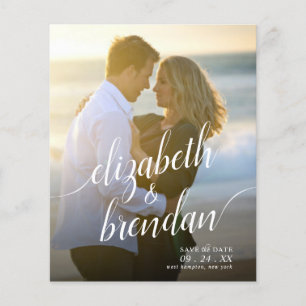 Papier Script moderne Enregistrer la date Mariage budgéta