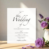 Papier Script moderne Faire-part de mariage noir et blanc
