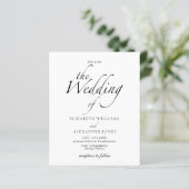 Papier Script moderne Faire-part de mariage noir et blanc (Debout devant)