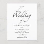 Papier Script moderne Faire-part de mariage noir et blanc (Devant)