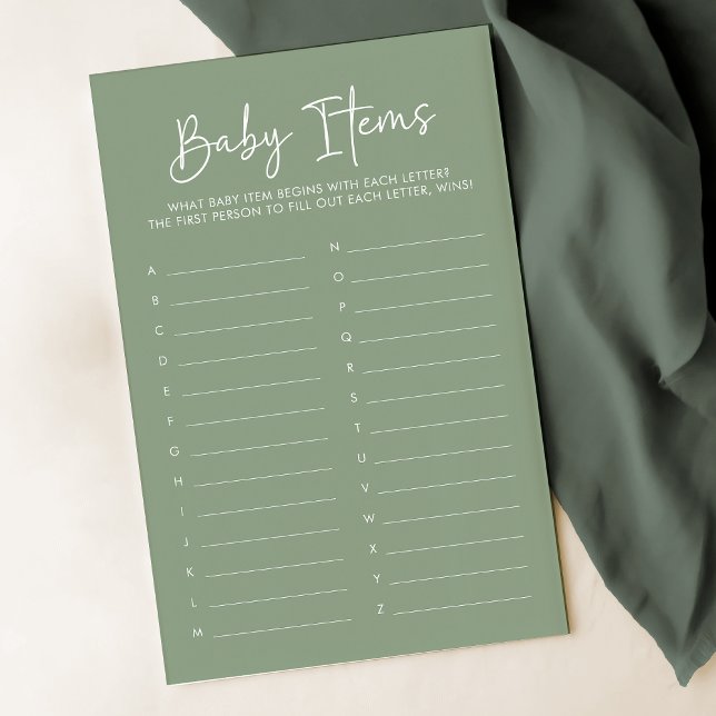 Papier Script moderne Sage Oh Baby Simple Baby Objets Jeu (Créateur téléchargé)