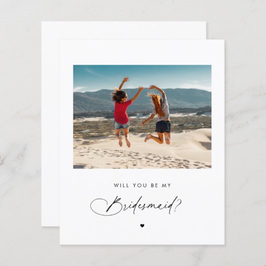 Papier Script Moderne Serez-Vous Ma Photo D'Épouse (Devant / Derrière)