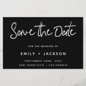 Papier Script noir budget simple élégant Enregistrer la d (Devant)