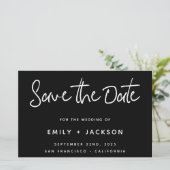 Papier Script noir budget simple élégant Enregistrer la d (Debout devant)