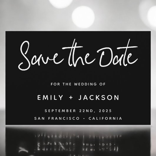 Papier Script noir budget simple élégant Enregistrer la d