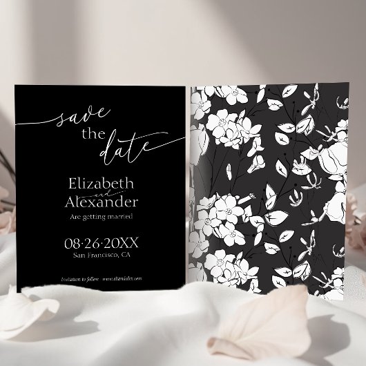 Papier Script noir et blanc minimal du budget Enregistrer