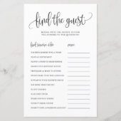 Papier Script noir Trouvez le jeu de Fête des mariées des (Devant)