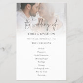 PAPIER | Script Photo Black White Wedding Program Flyer (Voorkant)